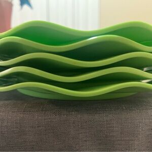 Set of 5 Green Plates